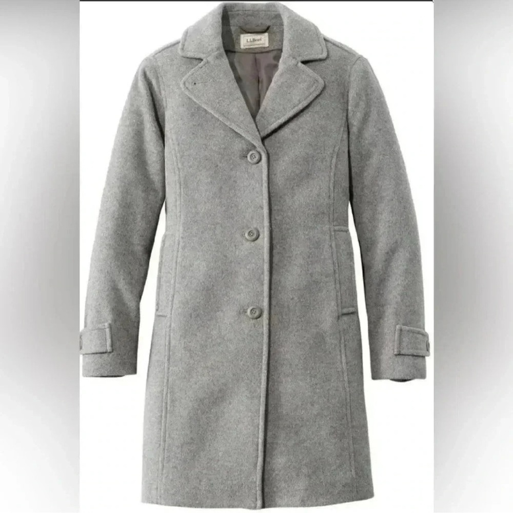 L.L.Bean Gray Italian Lambswool Polo Coat | 2X
Mid-Length Notched Three-Quarter